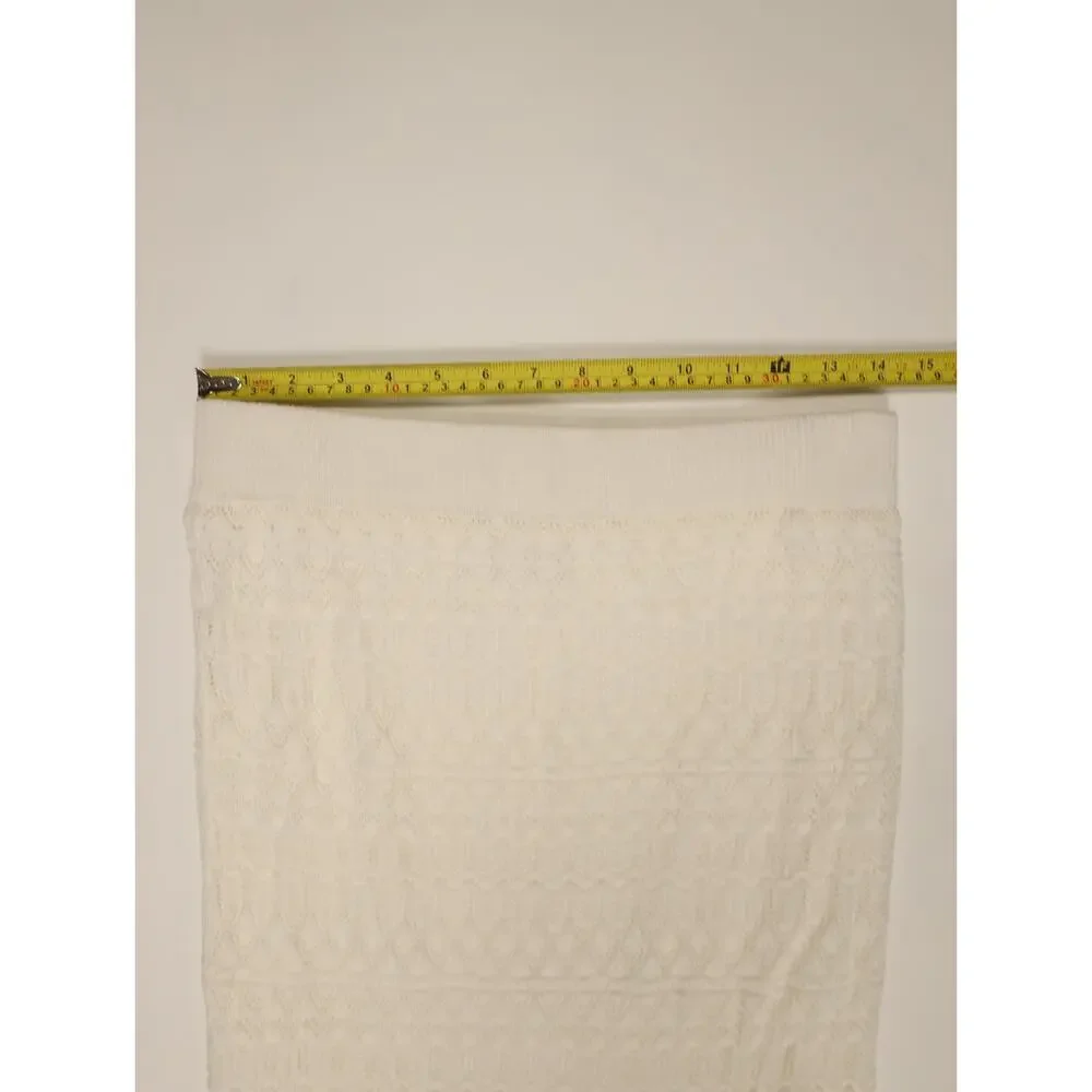 House of Harlow 1960 Ivory Crochet Knit Maxi Skirt Tiered Boho Resort Festival M